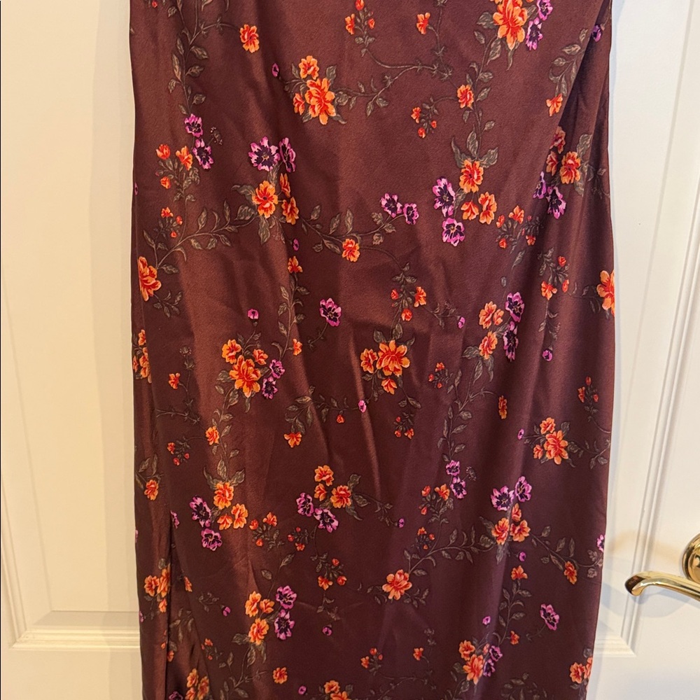 Floral Slip Dress in Deep Burgundy Free People Butterfly Babe Size Medium - Picture 6 of 10
